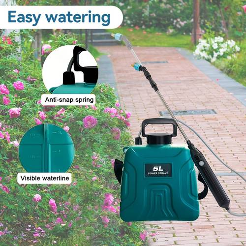 electric spray 8l 5l 3 7 telescopic rod three internal nozzles portable shoulder belt adjusted to garden garden watering bottle suitable for lawn and gardening green