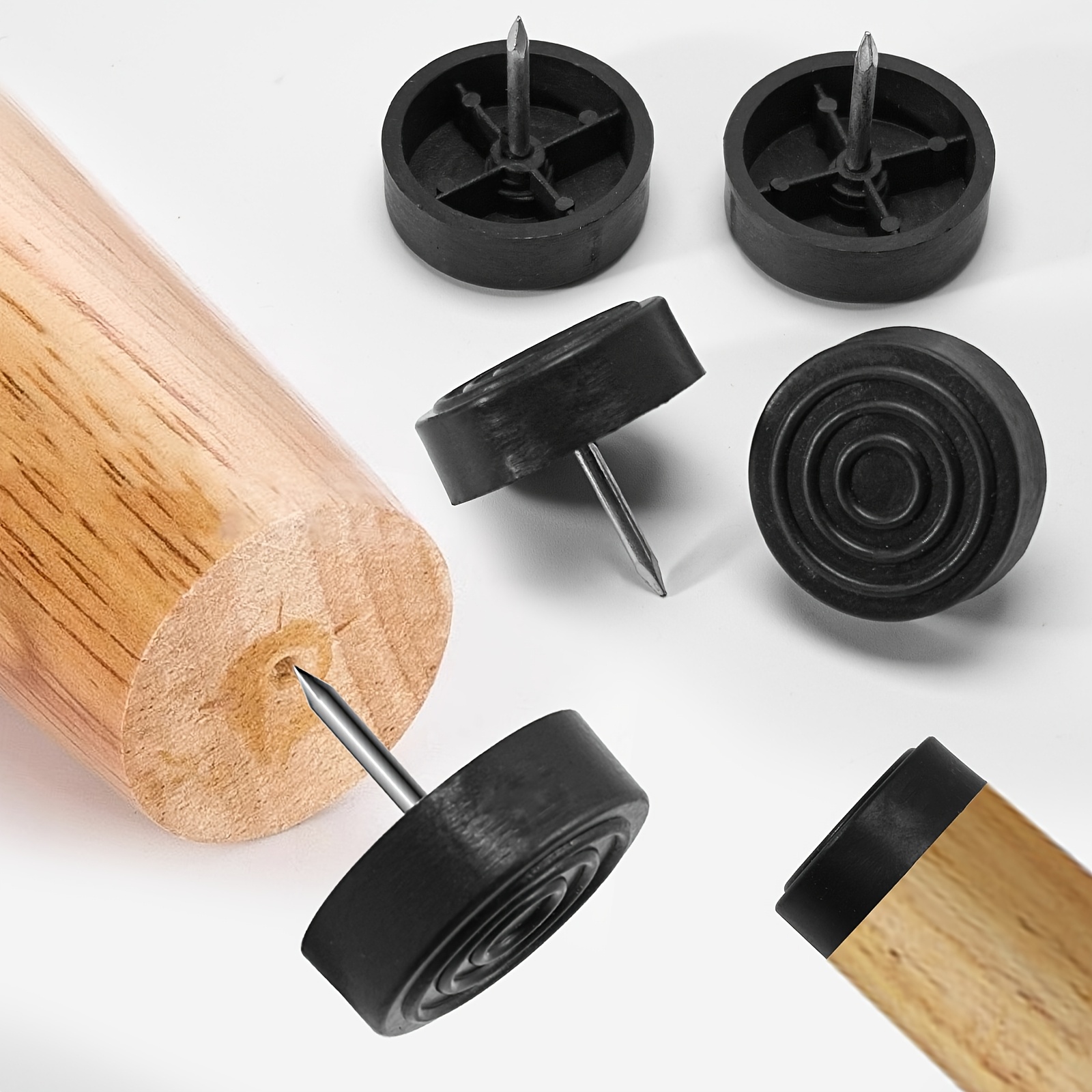 Non-Slip Plastic Furniture Leg Pads Heavy-Duty Black Protectors with  Sturdy Round Feet, Fit for Sofas, Chairs, Cabinets, Dressers */Remove