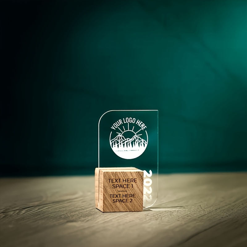 TEMU Leaf Personalized Wooden Acrylic - Custom Name/text/ Medals Suitable For, Competitions, Events, Corporate Awards, Christmas, New Year Gifts -