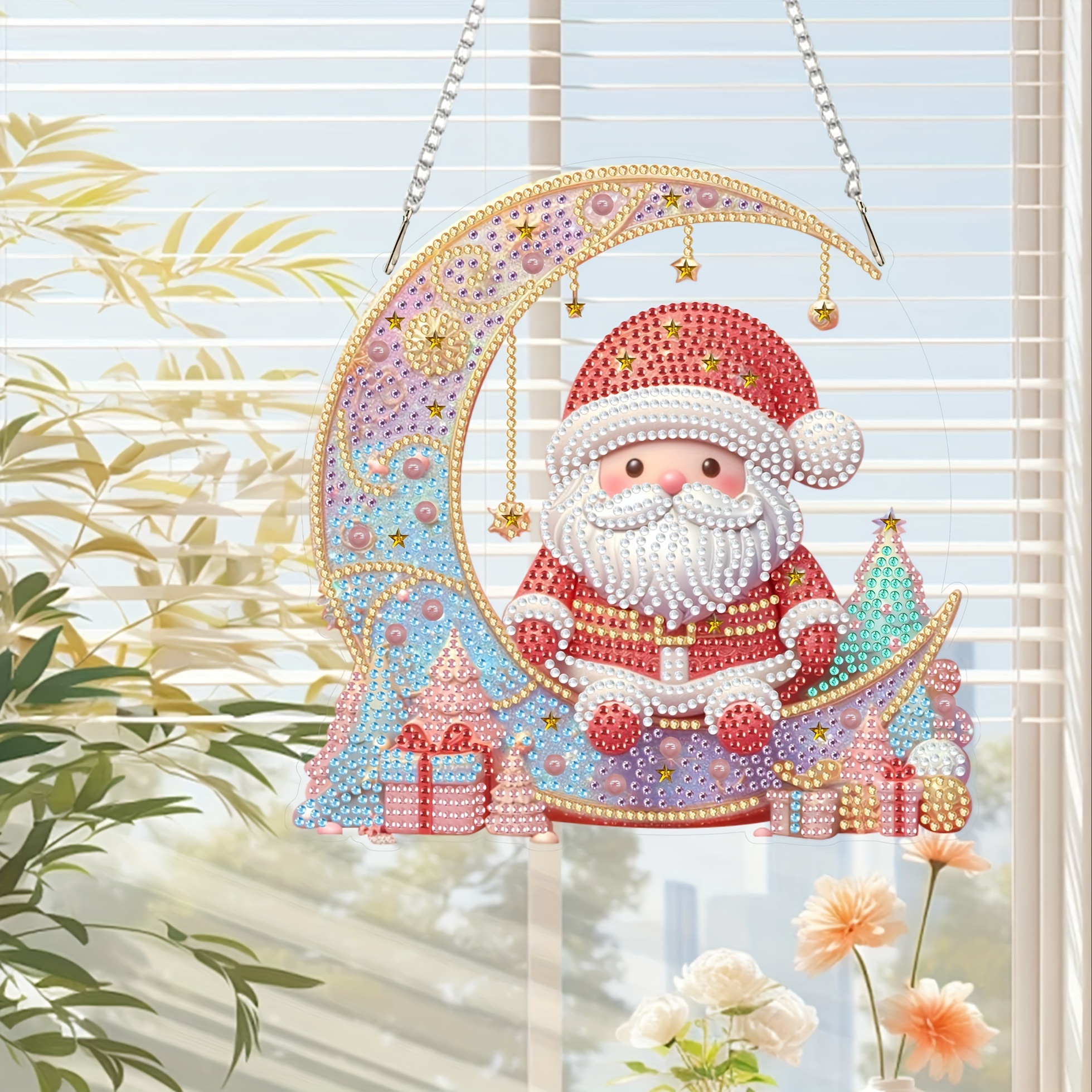 

Santa Claus 5d Diamond Painting Kit - Diy Mosaic Art Craft Set With Unique Shaped Diamonds & Gift Box, Holiday Design