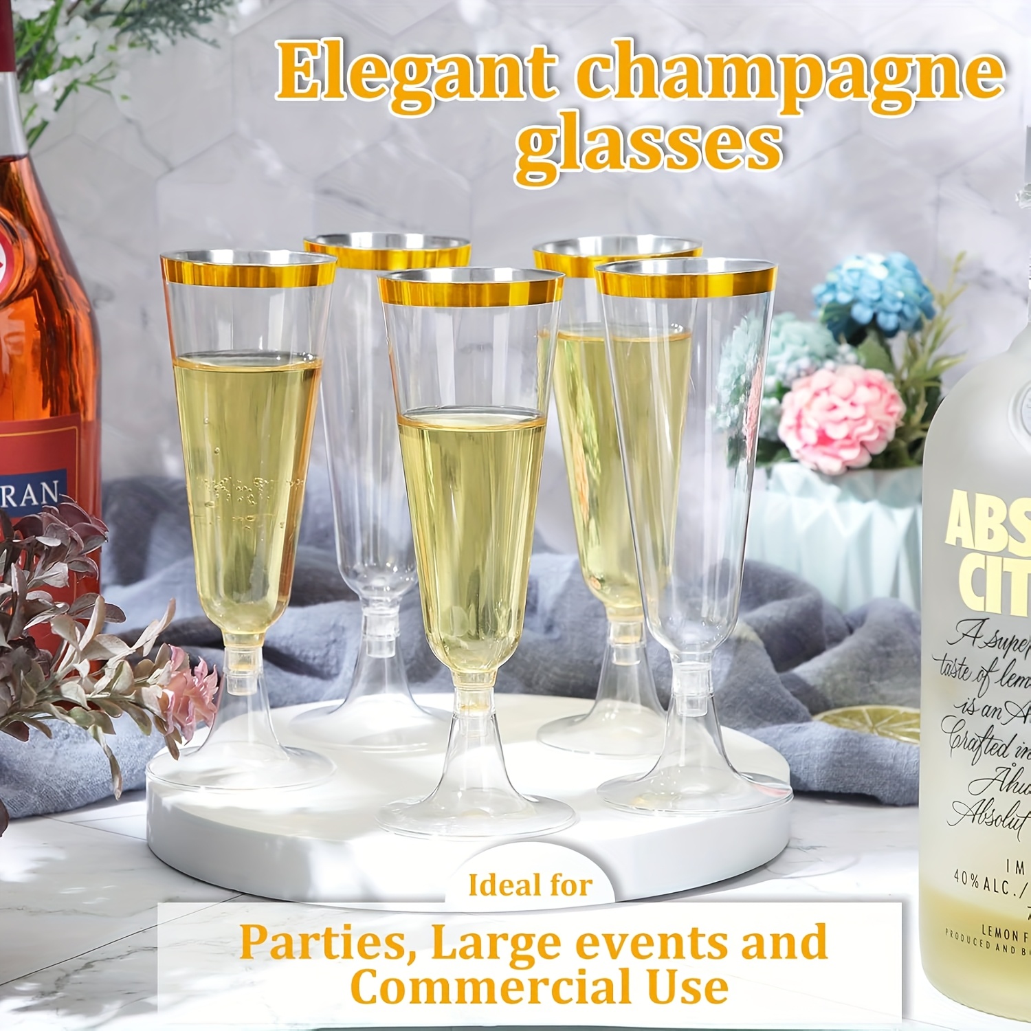 KesaPlan 50 Pack Plastic Martini Glasses Disposable Cocktail Glasses 6.5 Oz Martini Plastic Cocktail Glasses With Cocktail Sticks, Ice Cream Dessert Cups For Outdoor Bar, Parties, Weddings, Home Party