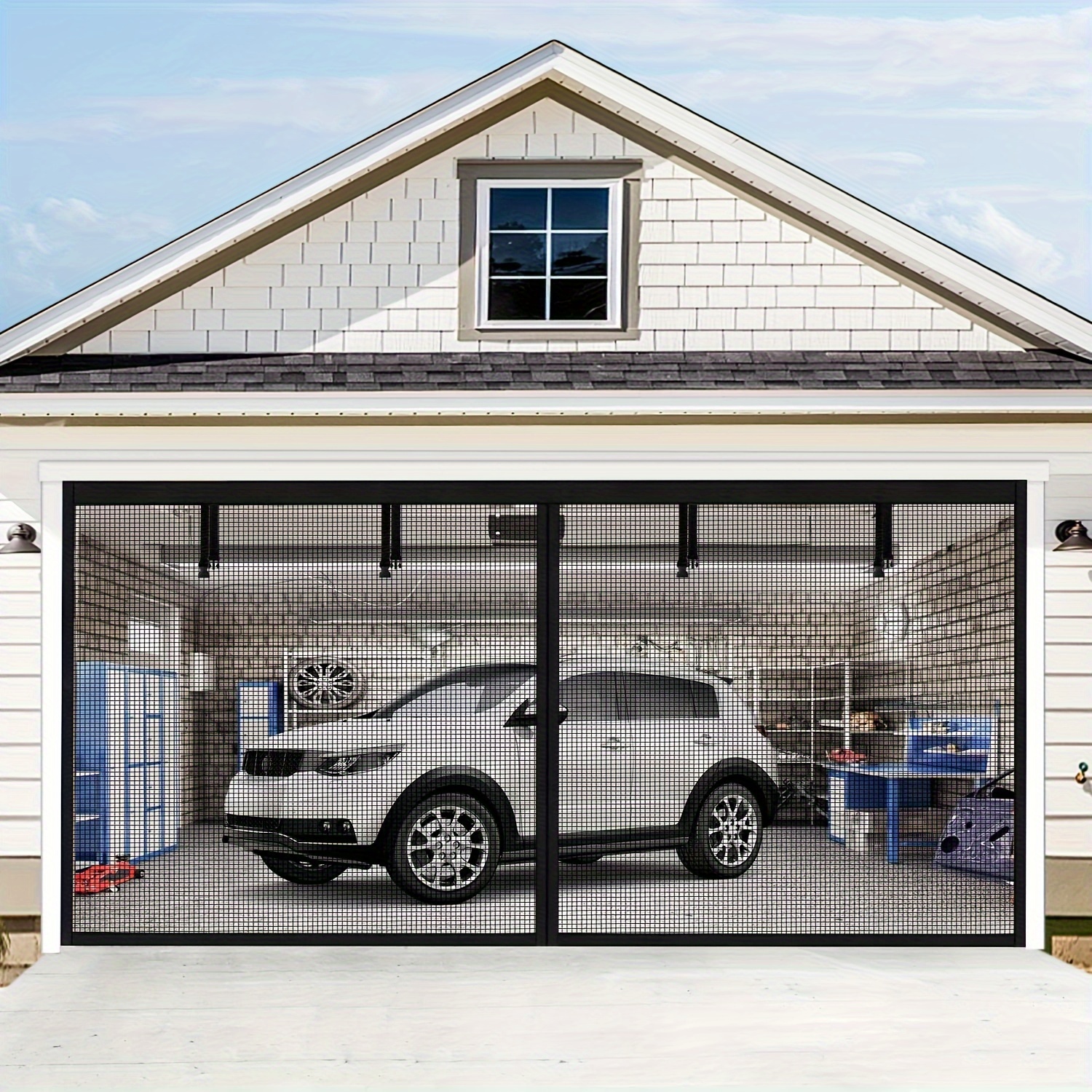 

Garage Door Screen, Magnetic Closure Heavy Duty Weighted Bottom Garage Screen Doors