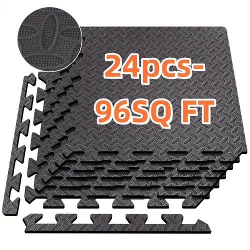 48pcs 12 24pcs 1 2 inch commercial sports floor mat each mat 24 x24 x1 2 suitable for bedroom and living room splicing anti skid and waterproof fitness mat floor mat foam floor mat wear resistant and foldable