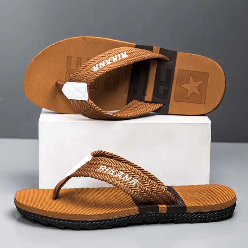 mens thong sandals with fabric casual non flops sandals for indoor outdoor walking for spring and summer Product details 4