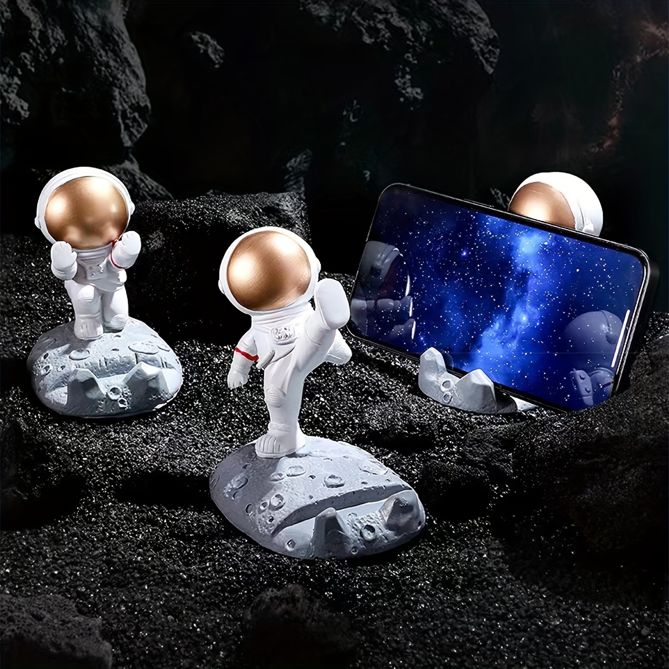 

1pc Mobile Phone Bracket, Desktop Cute Astronaut Lazy Flat Bracket, Creative Bracket Ornament