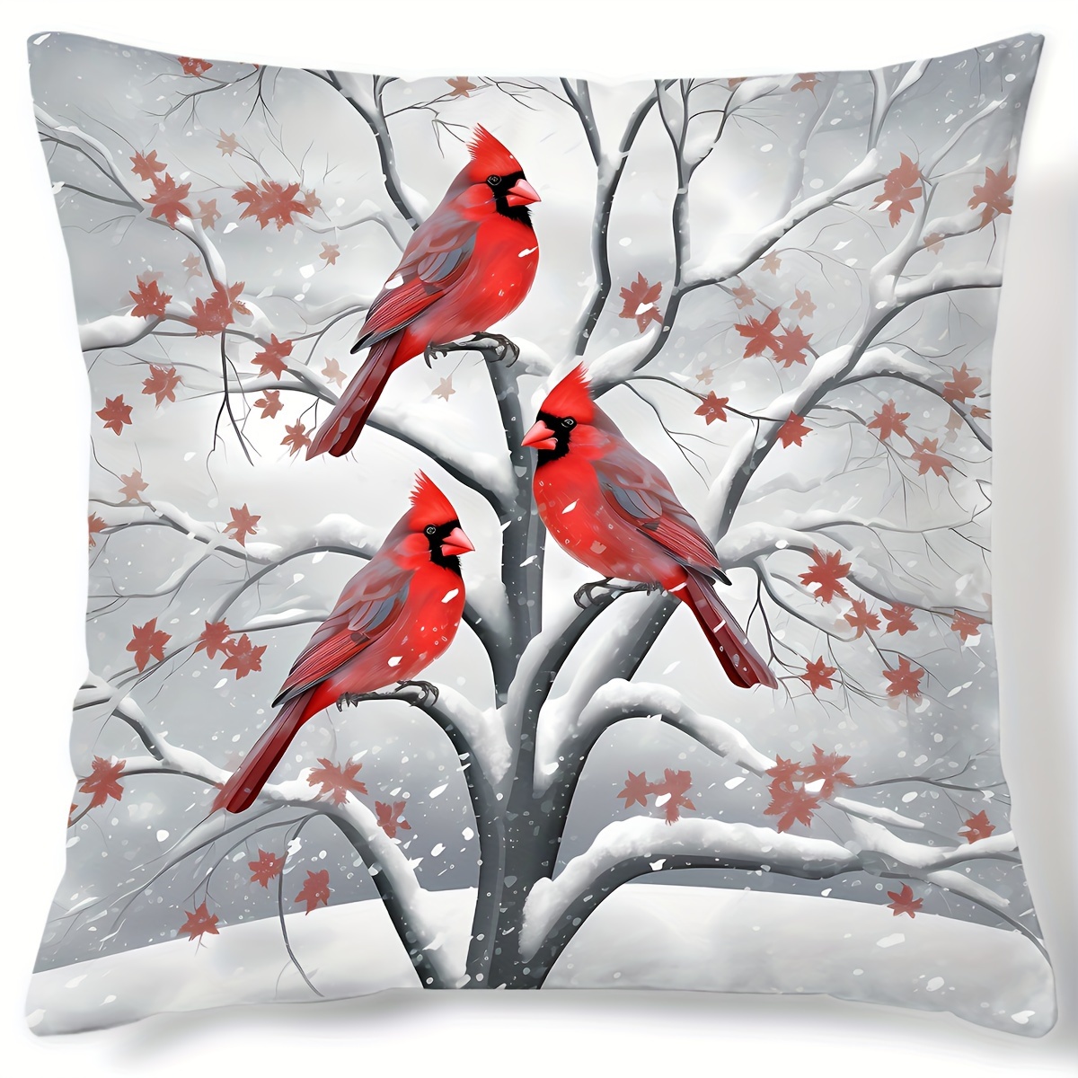 

Christmas Charm Pillow Cover 17.7" - Tree, Snowman & | Soft Polyester, Zip Closure | Sofa & Bedroom Decor, Christmas Decor