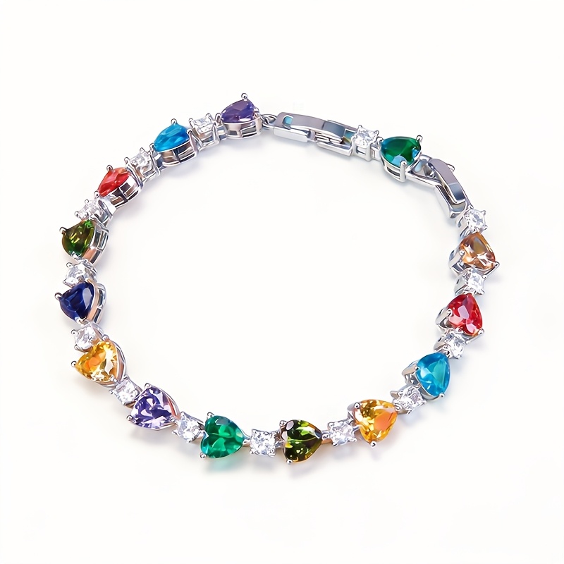 Image of 1 Minimalist And Exquisite S925 Silver Bracelet, Inlaid With Synthetic Synthetic Zirconia, Suitable For Daily Wear And Parties, The For Holiday Gifts