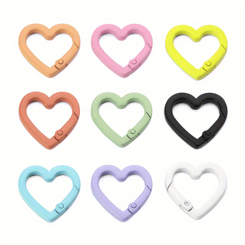 

12pcs Heart-shaped Auto-locking Keychain Clips - , For Fishing, Hiking, Travel, Home Decor - Fun Random Colors, Pack Of 12, Lightweight & Compact Organizing Solution