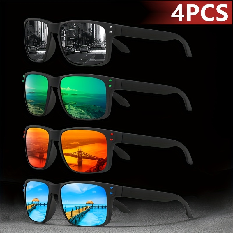 

4pcs Beautiful Square Fashion Glasses, For Outdoor , For Men Women, Sports Party Vacation Travel Supplies, Photo Props