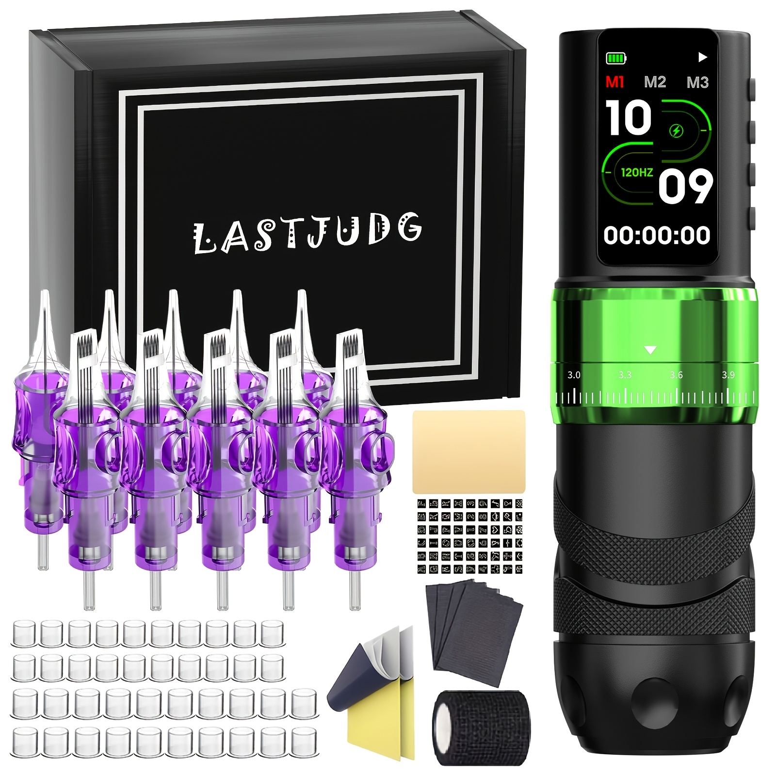 Image of Lastjudg Tattoo Pen Kit, Tattoo Gun And Multi-functional 2300mah Battery, Tattoo Cartridge Needles, And Tattoo Supplies, Suitable For Beginners And Experienced , Complete Set