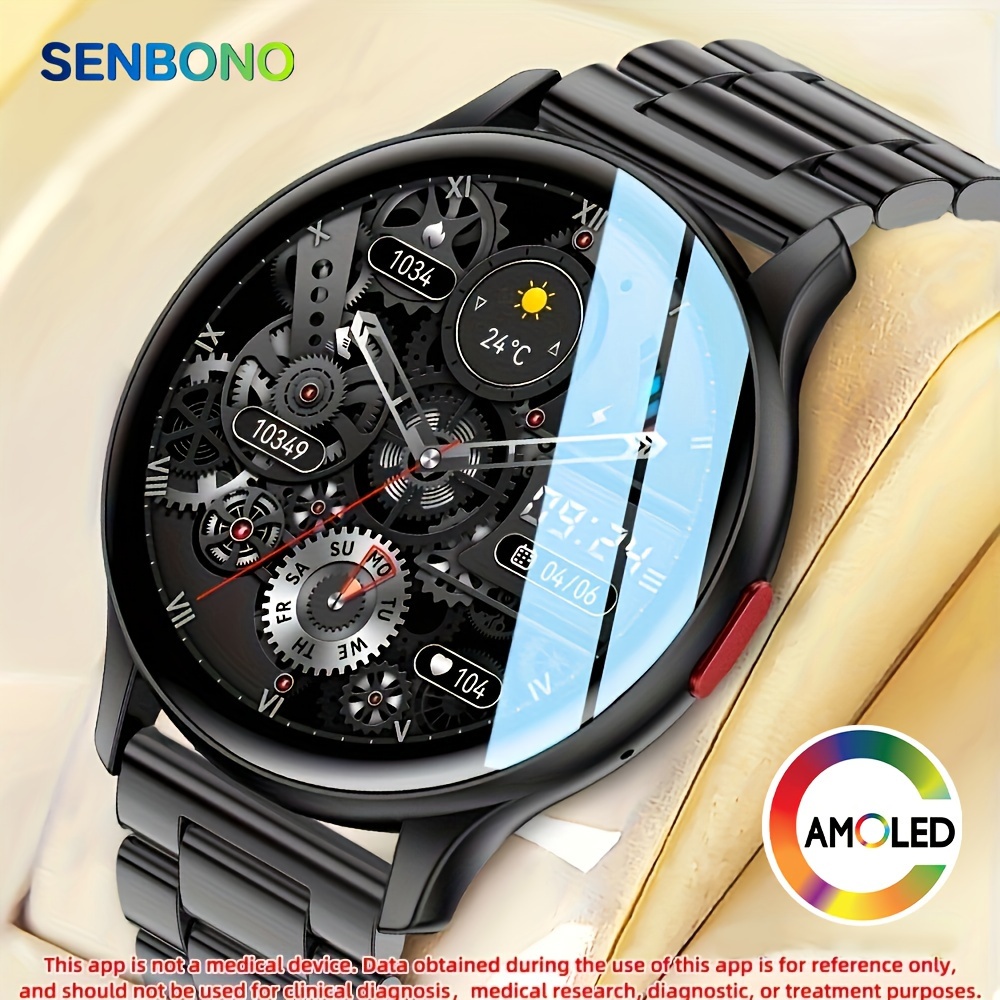

Senbono 2023 New Men's Smart Watch With Make/answer Call, 1.43'' Large Hd Amoled Screen, 100+ Sport Modes Smartwatch, Custom Watch Face, Fitness Smart Watch For Men
