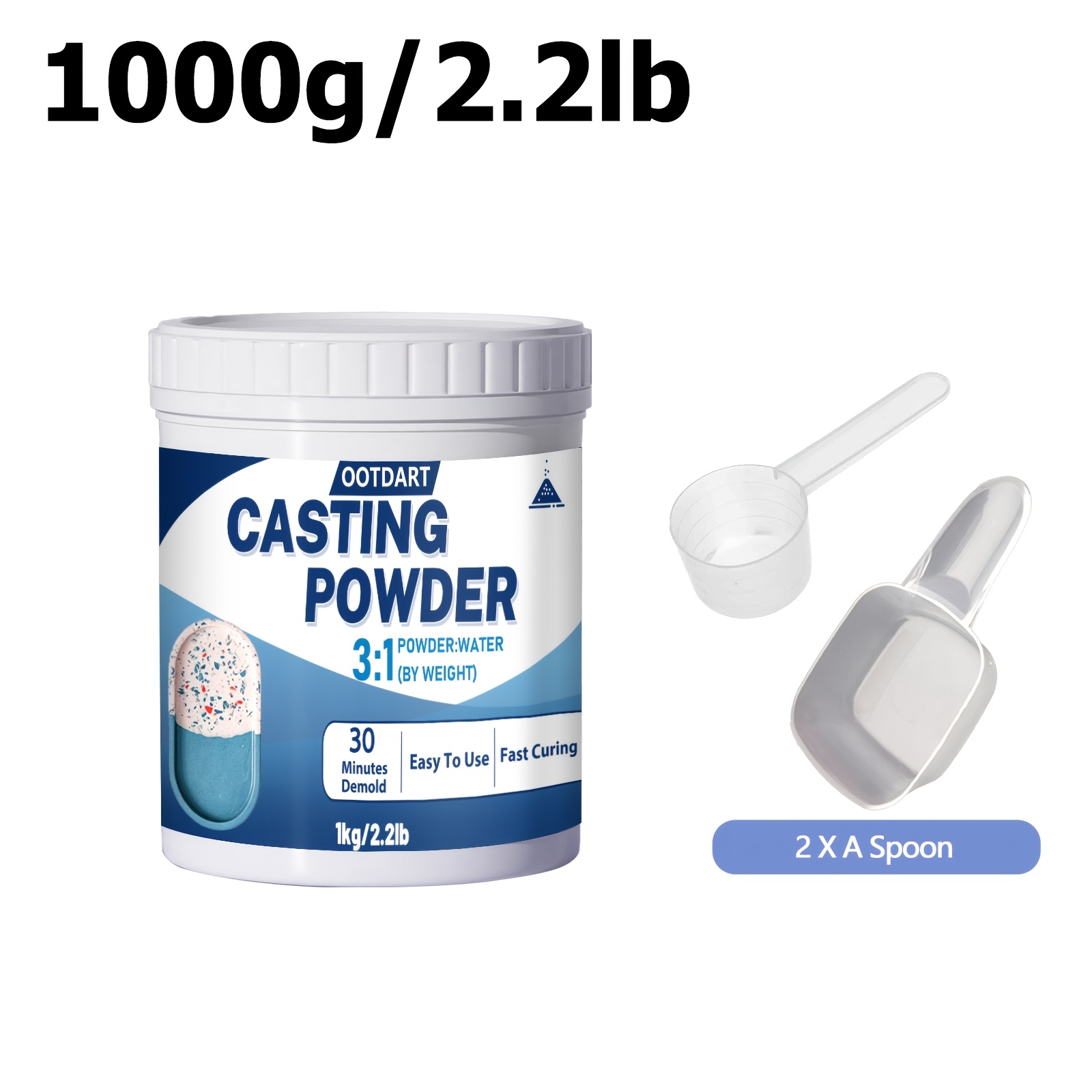 TEMU Ootdart Gypsum Powder, Fast Curing Casting Gypsum Powder For Beginners, Water-activated Plaster Powder Casting Kit For Resin Mold Making, Diy
