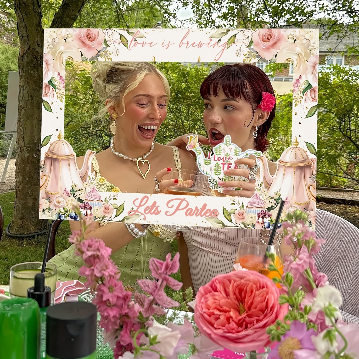 141Pcs Floral Party Supplies Set - Plates, Cups, Napkins, Cutlery For 20 Guests, Wedding & Birthday Decor-705436