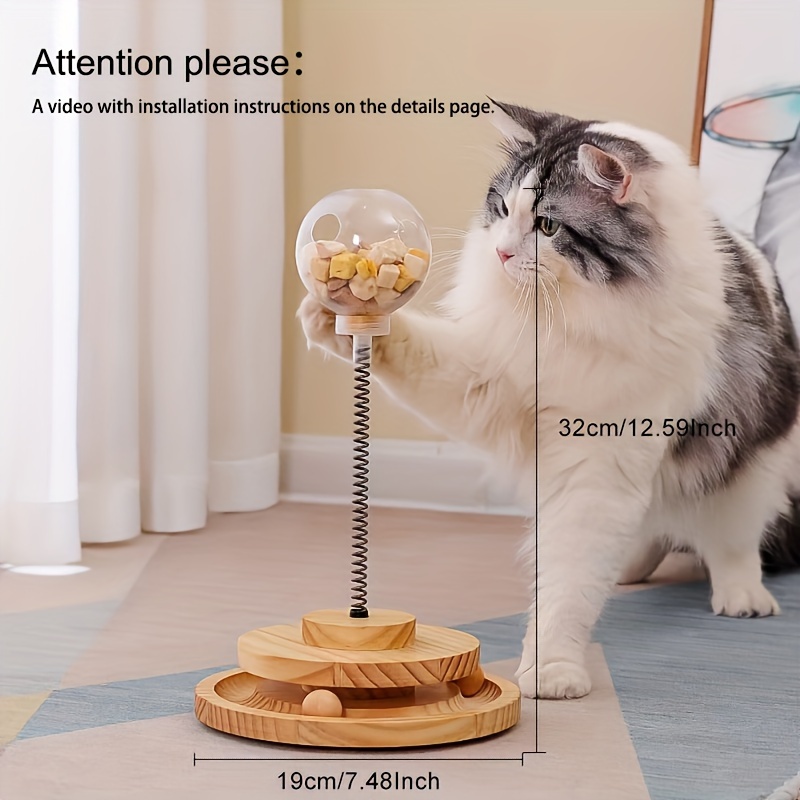 Juguetes Para Gatos Juguete Interactivo De Madera Para Gatos Con Pista  Doble Y Bolas De Menta Diversión Garantizada Juguetes Gatos