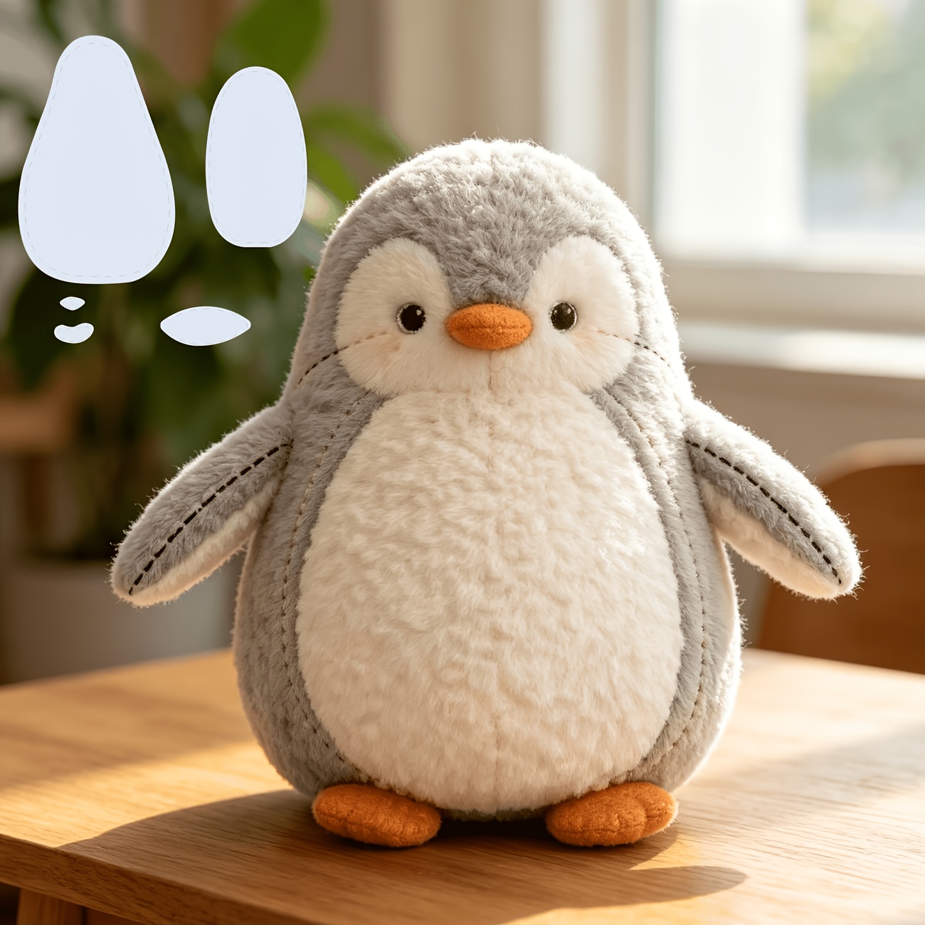 TEMU 5pcs Penguin Plush Sewing Templates, Reusable Washable Pet Diy Fabric Craft Stencils, Hand Sewing Pattern Molds, Ideal Handmade Gift For