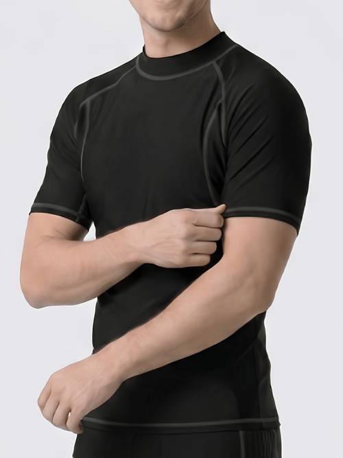 mens swimsuit quick drying short sleeve wetsuit sunscreen surfing shirt short sleeve snorkeling jellyfish suit