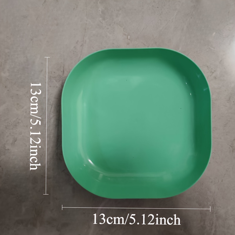 10 platos pequeños cuadrados y coloridos/10 platos cuadrados/El tamaño del plato es de 5.12 pulgadas/Plato portátil para alimentos/Plato para huesos hondo/Plato para fruta/Muy adecuado para snacks y desayuno/Plástico duradero -/Herramienta de cocina imprescindible