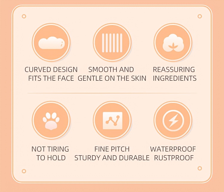 Pet Facial Comb Small Face Comb Dog Cat Rabbit Wide-Tooth Comb Needle Comb Round Head Curved Comb Flea Tail Cleaning Comb