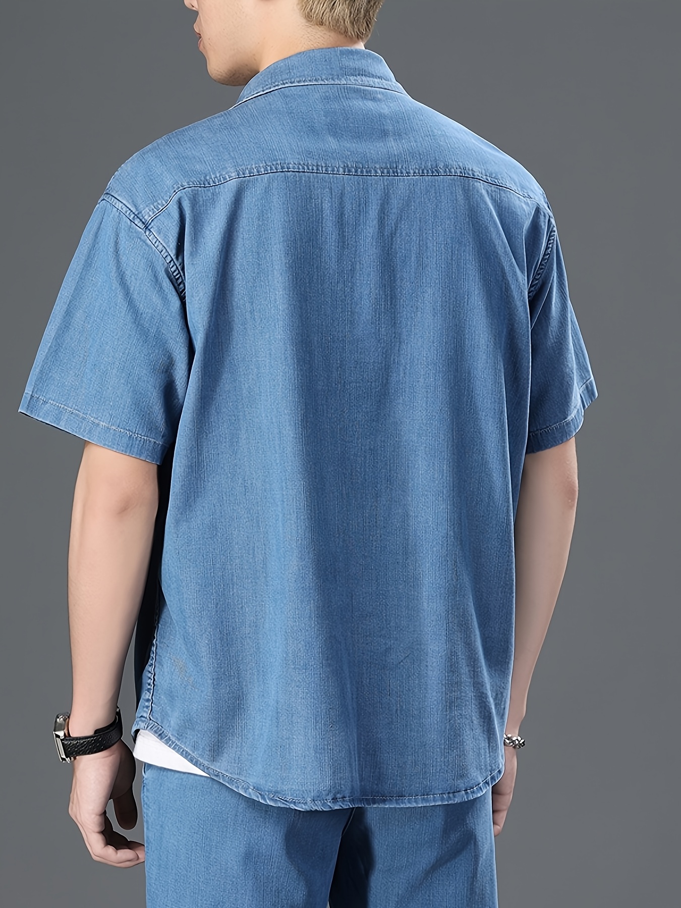 Cool-Touch, Washable Denim Short-Sleeve Shirt Made from Tencel (Lyocell)