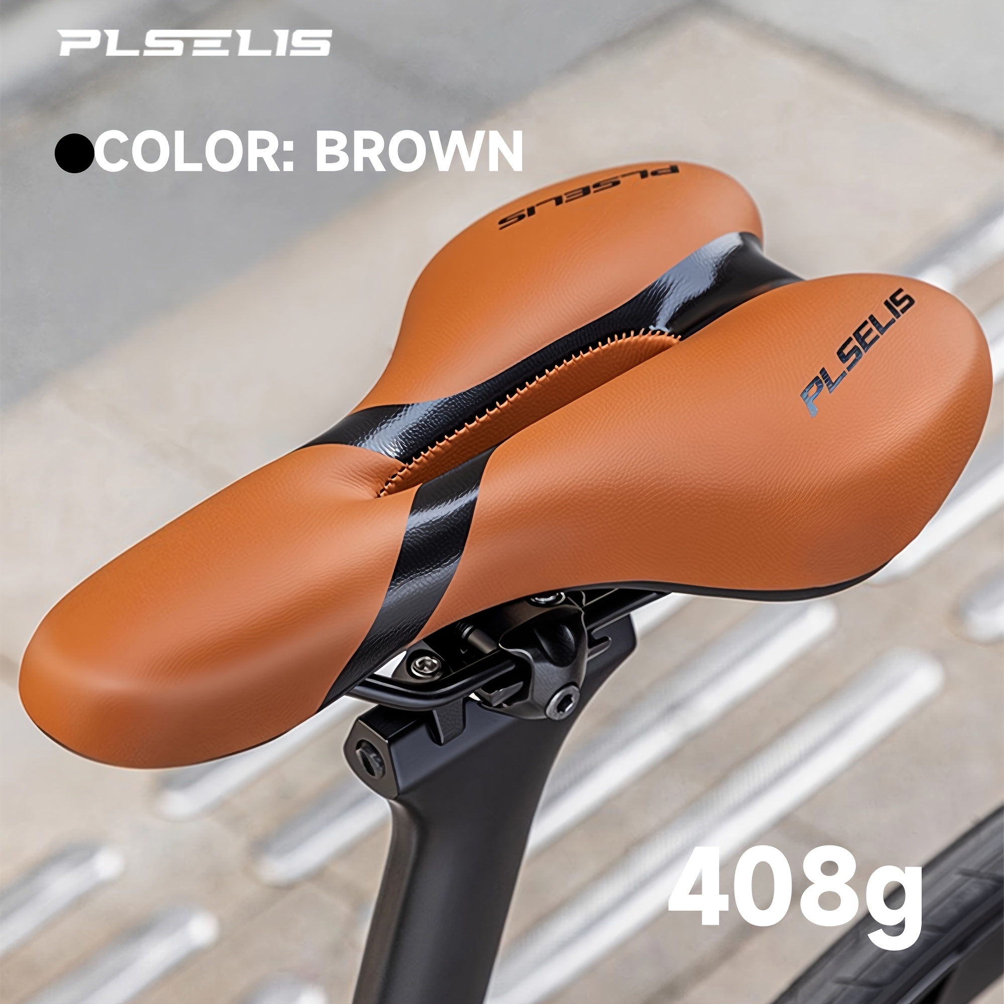 Image of Plselis Breathable Hollow Bike , Thickened High Elastic Shock Absorbing Bicycle Seat, Anti-slip Wide Cycling Cushion For Road Bike Mountain Bike Universal Cycling Additions
