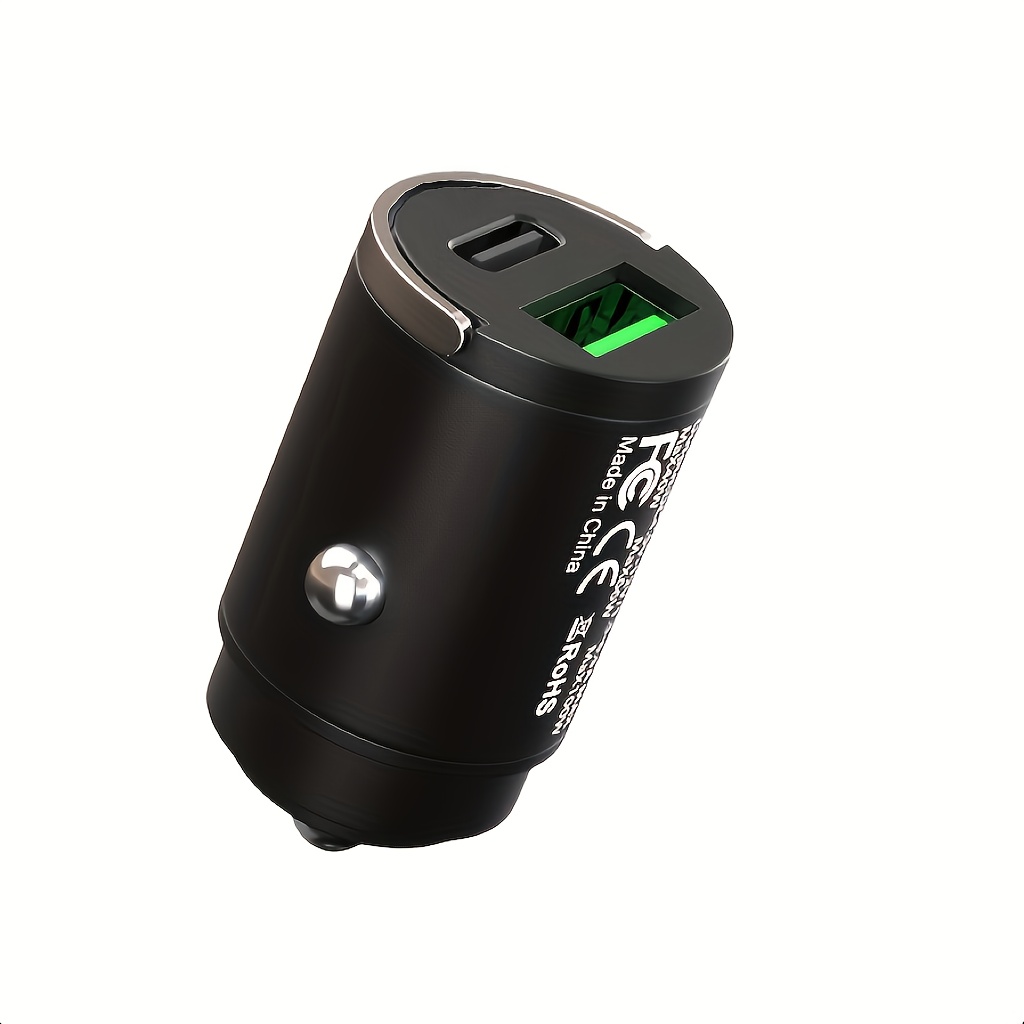 Image of Car Charger, 100w Usb C Car Plug Charger, Metal Fast Charging Adapter Qc3.0 Dual Port, Compatible With Iphone 14 13 Pro Max For Ipad, Galaxy, Without Battery