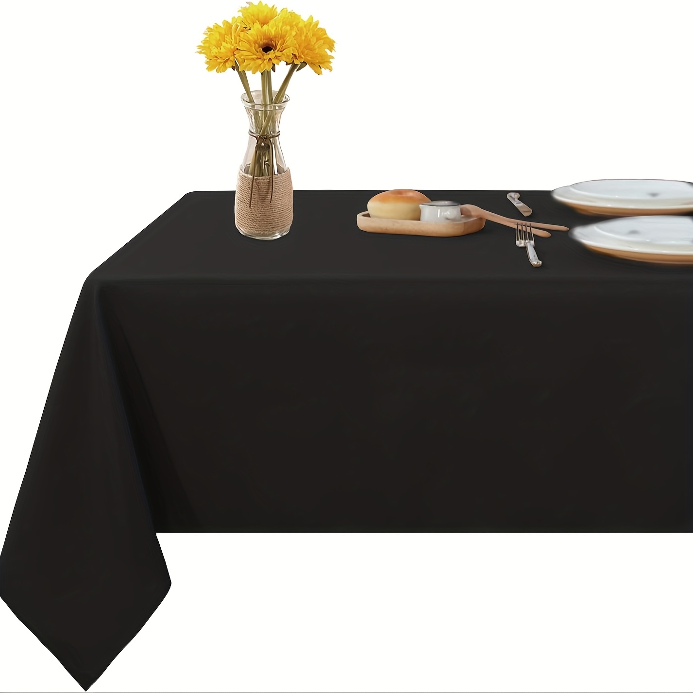 1pc elegant black rectangular plastic tablecloth 54x108 inches   buffet dining holiday parties dinners weddings showers wedding decoration