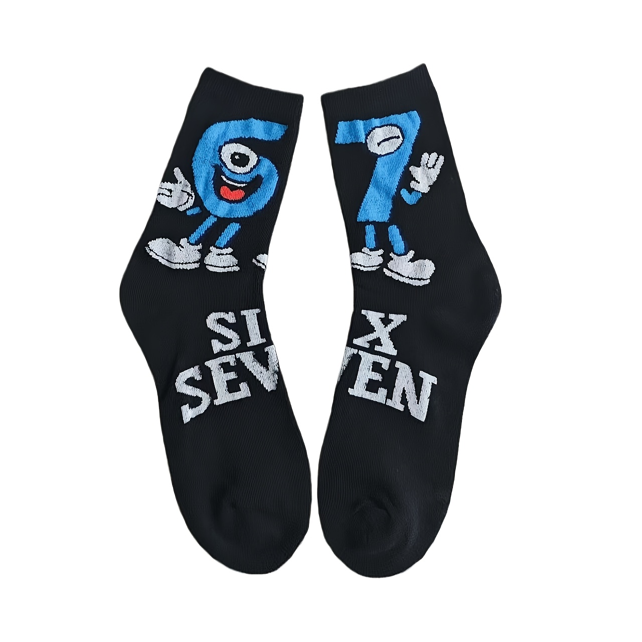 E-shop Paar lustige Meme-Socken Nummer 67 - Zufällig designter Neuheitsdruck Harajuku Hip-Hop Unisex Trend-Socken mit einem Daumen-hoch Humorvollem