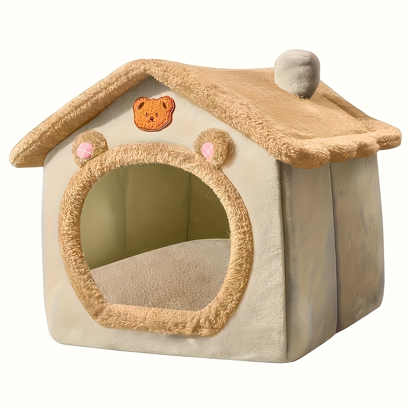 1  and dog house house shaped universal small pet bed for   winter warm and washable   7