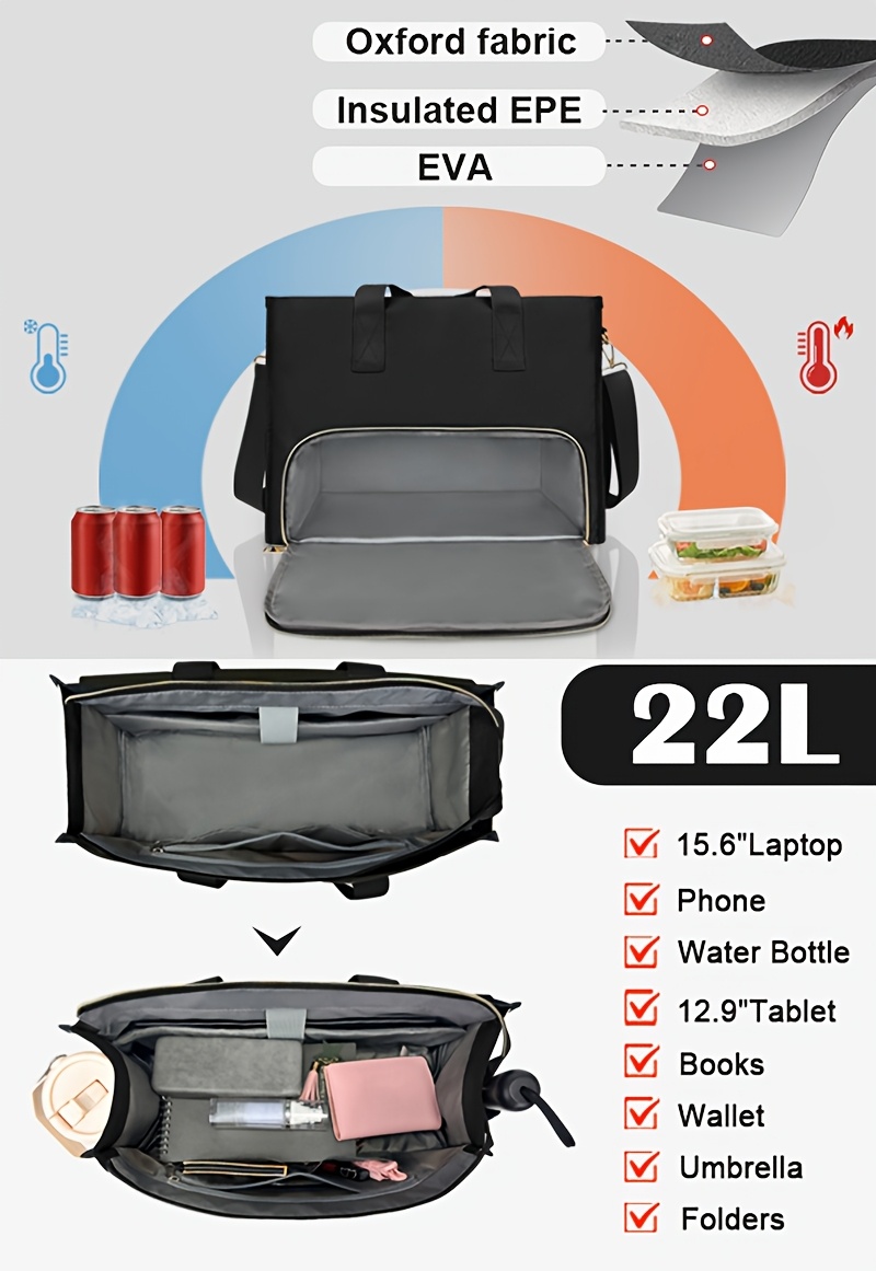 womens insulated lunch bag 15 laptop compartment Temu United
