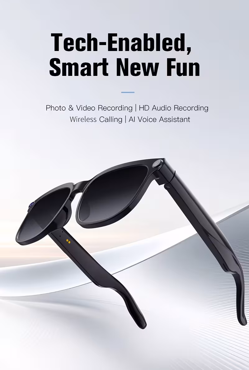 ai smart 1080p hd video recording glasses ai assistant real time translation record audio smart glasses with color changing lenses for travel sports outdoor use valentines day gift Product details 2