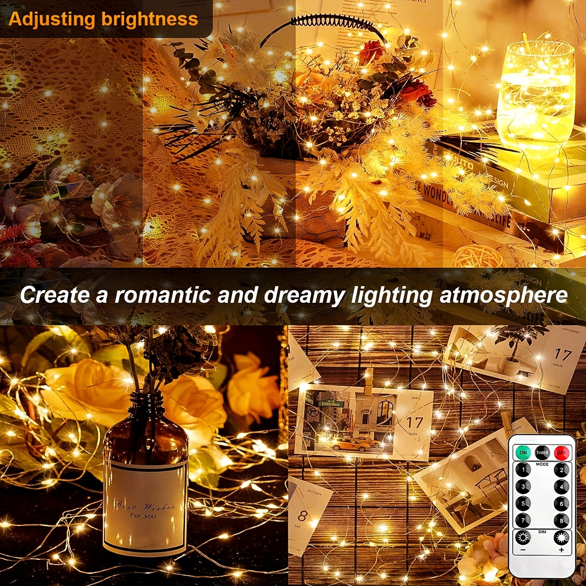 1pc USB-Powered Christmas Tree & Fairy Lights, 8 Modes, Remote Control, IP44 Rating - Ideal for Home, Wedding, Party, Birthday, Halloween Decorations, Festive Room Accent|Festive Room Accent|Durable LED Lights, Christmas Decorations