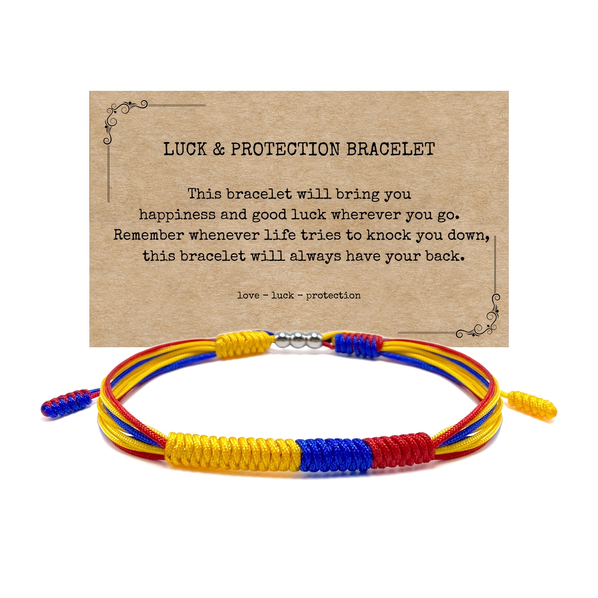 TEMU Pulsera tejida con colores de , hilo multicolor, cuentas tejidas, pulsera ajustable, de EE. UU. y Colombia, banda unisex
