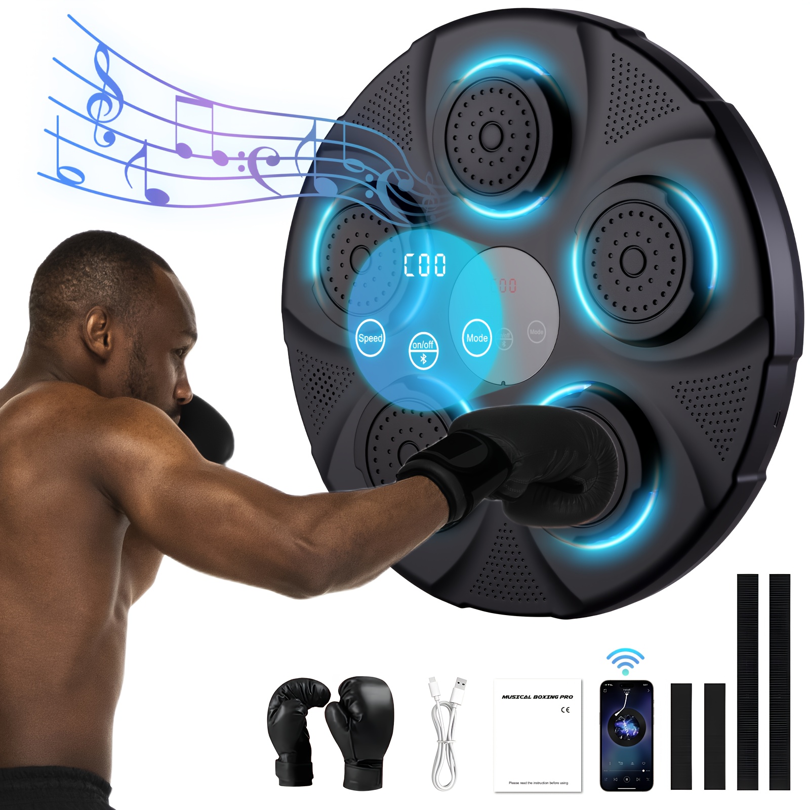TEMU Lovewe Music Boxing Machine, Boxing Music Machine, Boxing Training Equipment, Workout Equipment, Boxing Music Machine With Gloves, Music Boxing