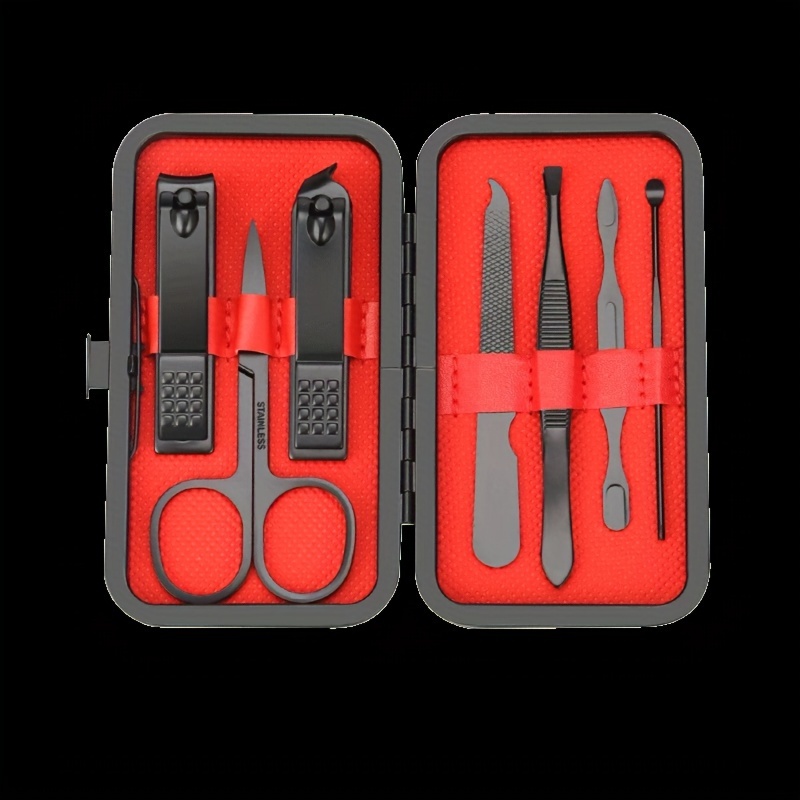 TEMU 7/10/12/18/24 Pcs Professional Nail Care Set - Premium Manicure Pedicure Kit With Dead Skin Clippers & Cuticle Nippers - Ergonomic, Stainless Steel Tools In A Stylish Travel Case For Grooming