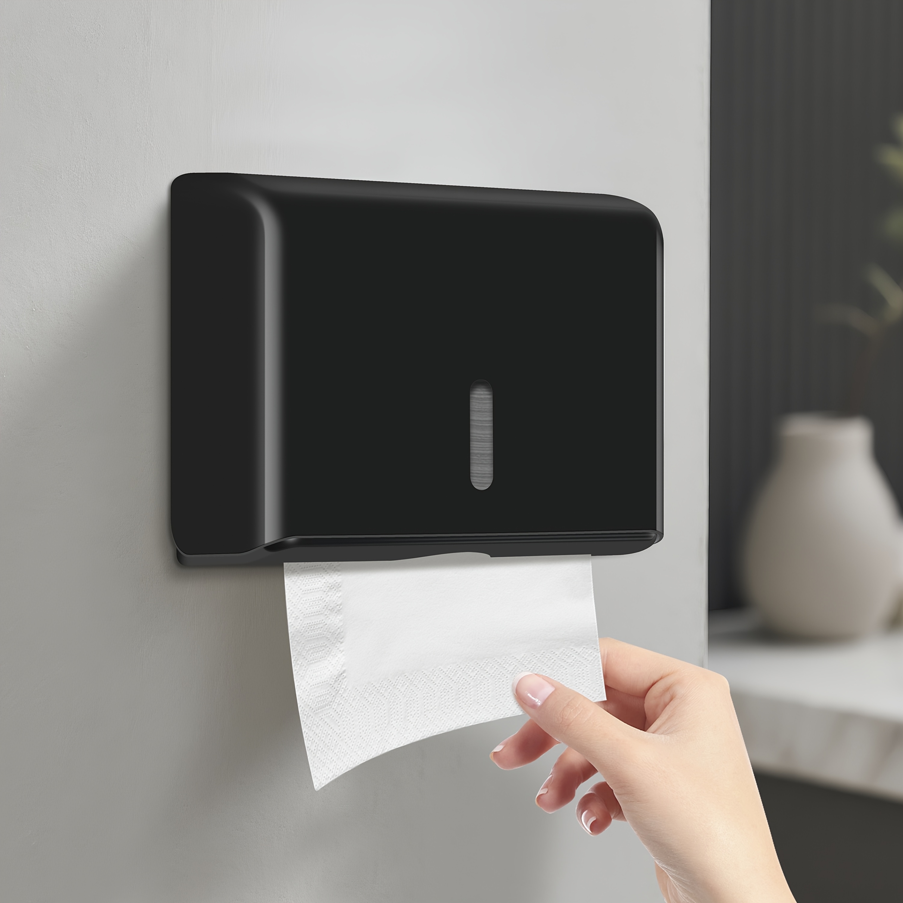 E-shop Großvolumige Handtuchpapierbox mit 200 Blättern inklusive Lochfreiem Montagezubehör. Wandmontierte Badezimmer-Handtrocknungspapierschachtel ohne
