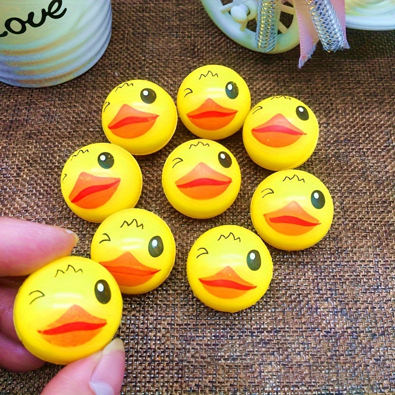 

10pcs Duck - Rubber Balls, For Parties, Gift Bag Fillers, Easter Basket Stuffers - High Bounce