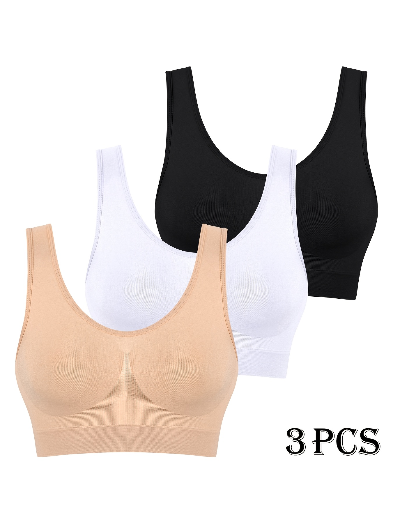 3pcs set of womens sports bra seamless breathable lightweight without chest pads vest underwear yoga running sports bra