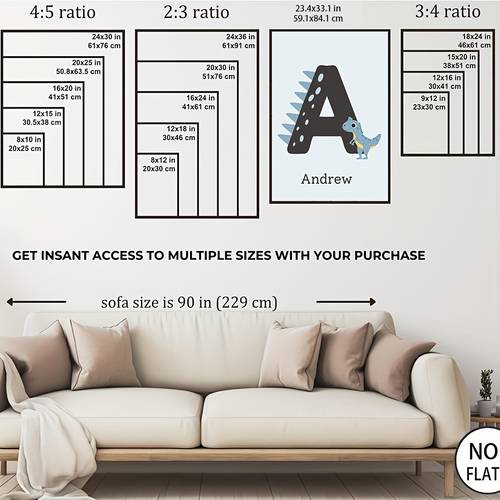 2d flat 2d flat 1 size frameless canvas painting dinosaur letter wall art name poster room decoration poster personalized dinosaur letter print wall decoration fun painting wall decor