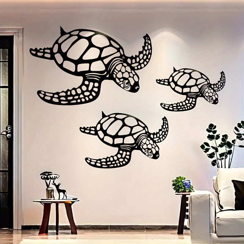 

3pcs, Metal Turtle Home Decor, Ocean Theme Decoration, Suitable For Living Room, Office, Garden, Aquarium Decoration