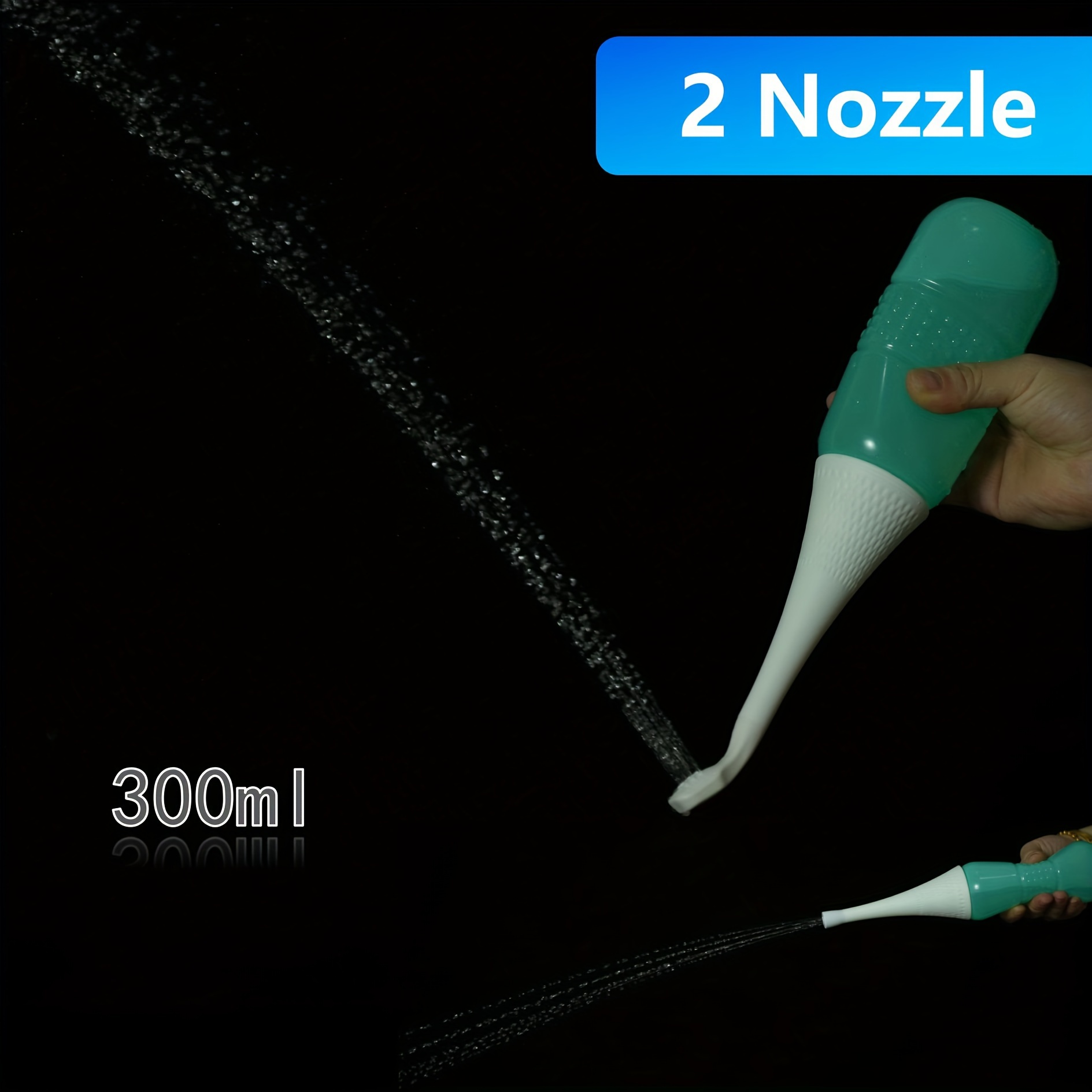 

300ml 2 Nozzle Portable Vaginal Washer With Streamlined Design For Personal Hygiene - Suitable For Travel And Outdoor Activities