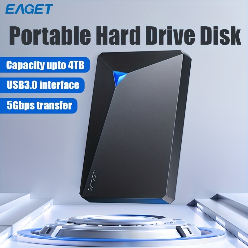 

Disque Dur Externe Portable EAGET de Grande - HDD 2.5", USB 3.0, pour PC, Mac, PS4, - Idéal pour Jeux, Fichiers, Vidéos, Stockage de Musique (1TB/250GB/320GB/500GB)