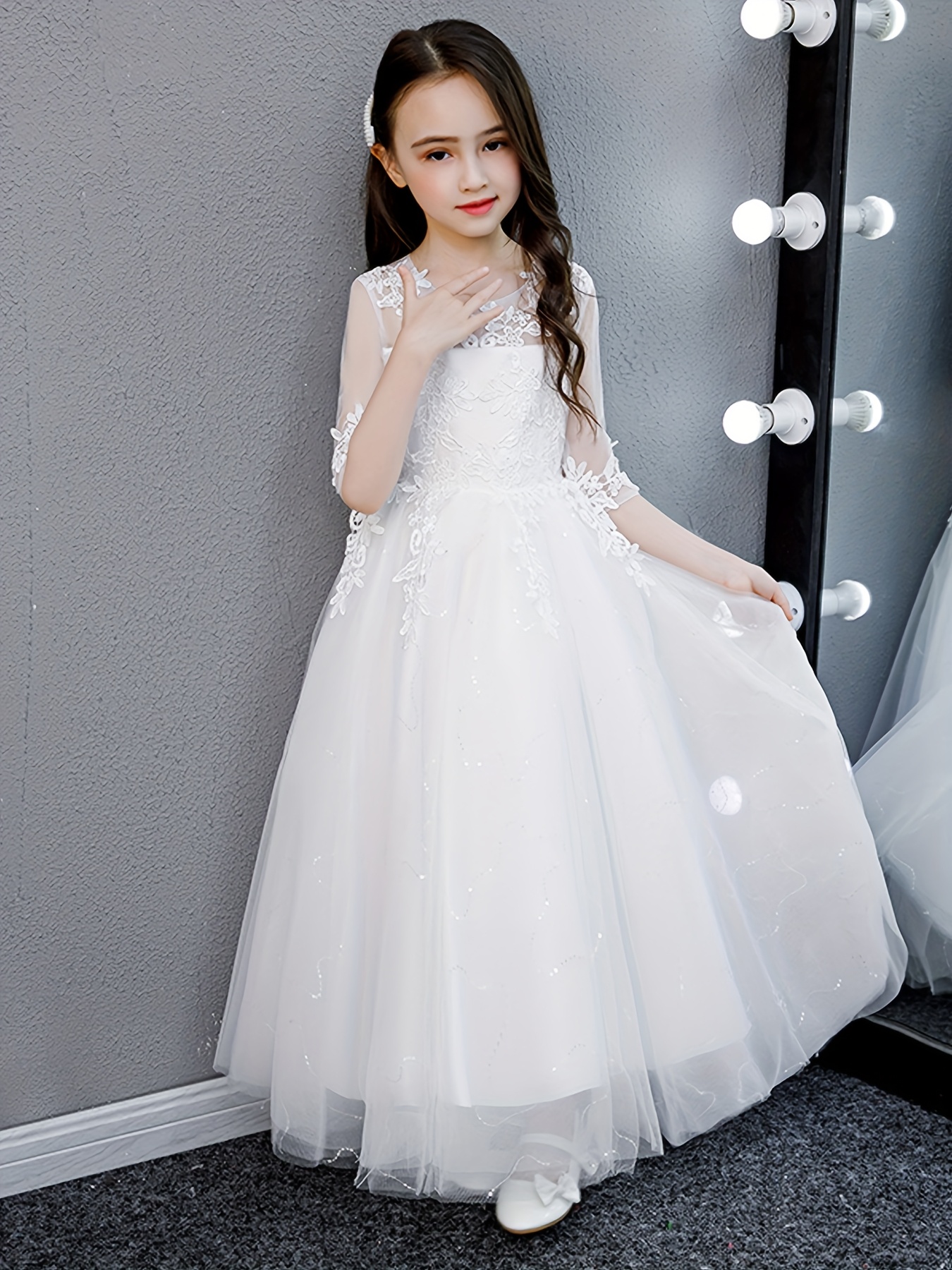 green emerald velvet dress Ashley Lauren Kids 8290 Girls Beaded High Low Pageant Dress One Shoulder Layered Gown 14 / Sky/Royal
