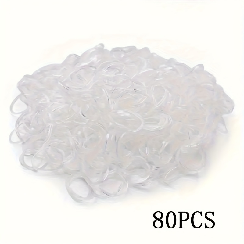 80pcs Transparent Elastic Hair Ties - High-elasticity Rubber Bands, Suitable For Ponytails, Minimalist Style, Perfect For Styling And Organizing, Women's Hair Accessories, Multi-functional Hair Rings