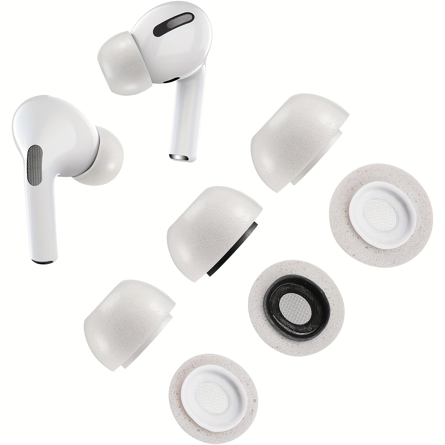 

Memory Foam Replacement Premium Ear Tips For Airpods Pro Wireless Earbuds, Ultra-comfort, Noise Reduction, Anti-slip Eartips, Fit In The Charging Case, Easy Install, 3-paris Mixed Sizes