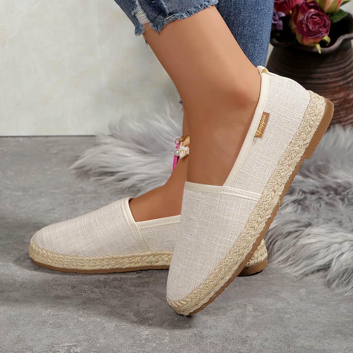retro classic solid color womens flat shoes and loafers from 2025 casual   straw and hemp rope lazy shoes and fisherman shoes light comfortable and breathable suitable for daily outdoor   versatile for   Product details 4