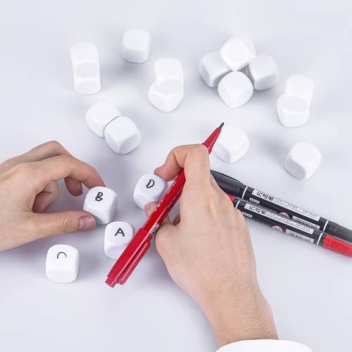 6pcs 16mm rounded corner blank white dice acrylic dice wear resistant and bright colors fun for leisure and entertainment parties
