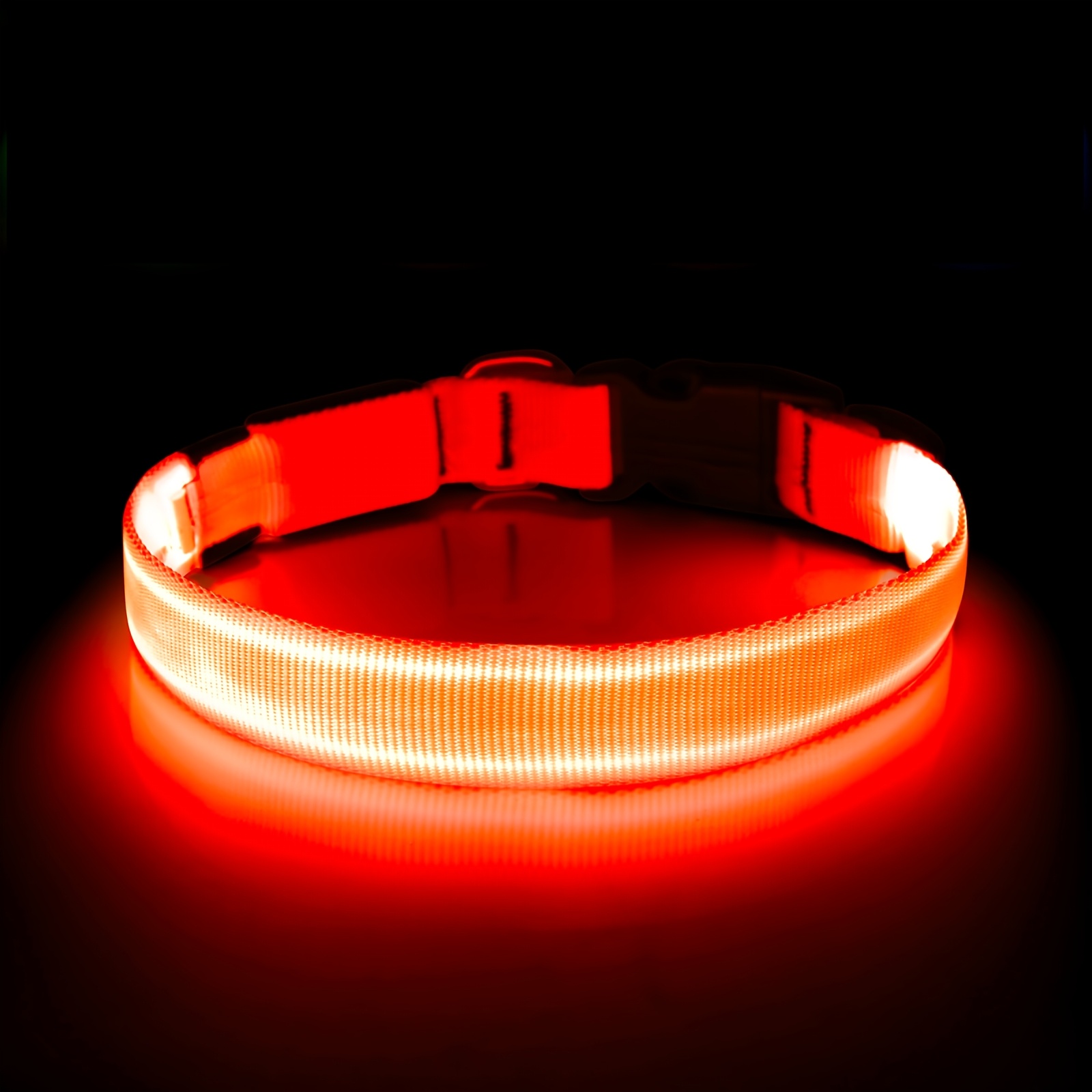 Klasična LED pasja ovratnica, visokokakovostne svetleče pasje ovratnice, polnjenje preko Micro USB, nastavljiv najlon, plastična zaponka, D