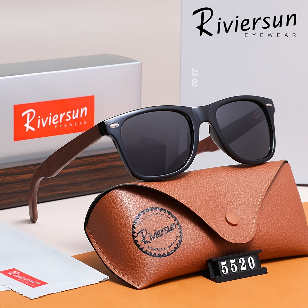 Riviersun Fashion Trend, High-quality Polarized, Walnut Legs With Tac Lenses, Unisex, Colors From, Suitable For Business Guests, Daily, Shopping And All , For Holiday Gifts