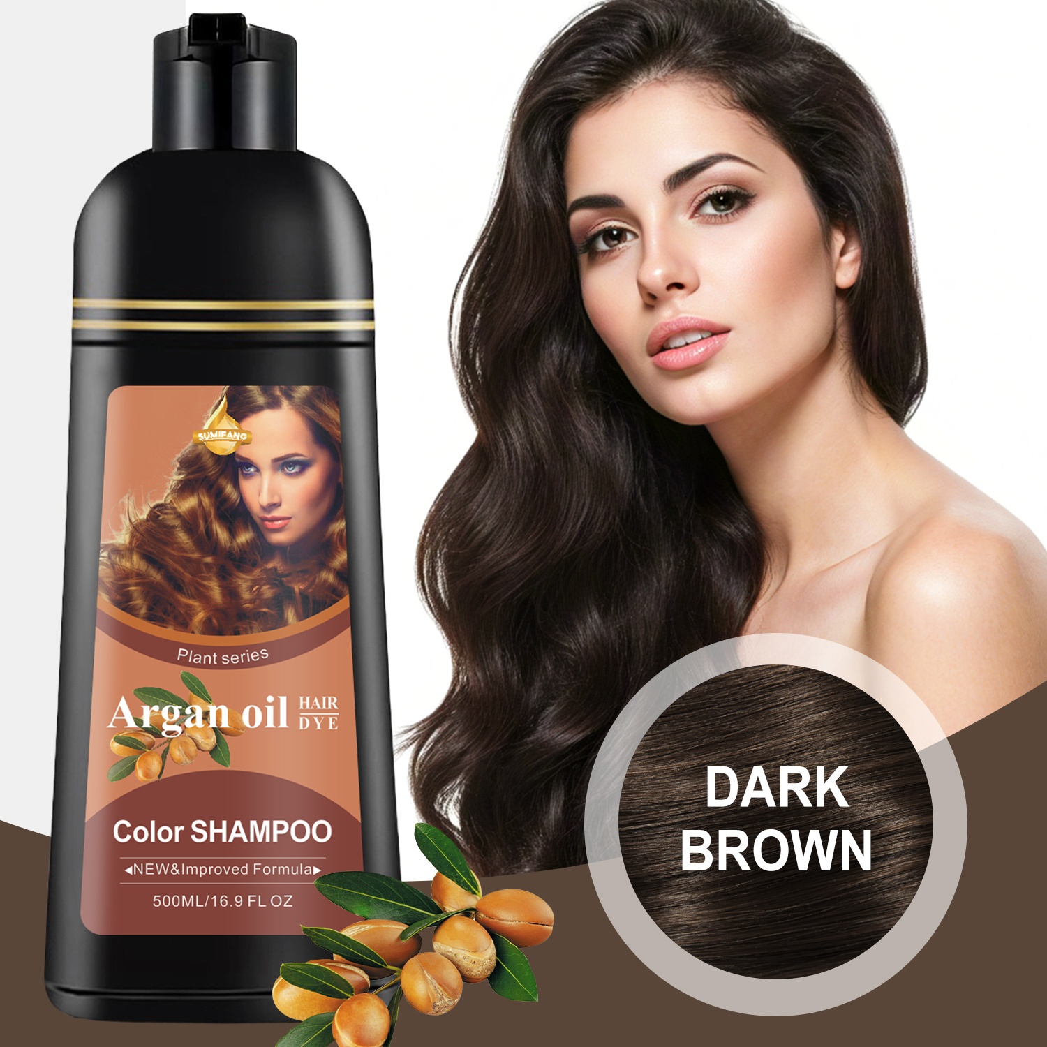dark brown   hair dye 100 coverage breakage reduction no       formula for all hair types 500ml 16 9fl   dye kit stylish   moisturizing benefits Product details 1