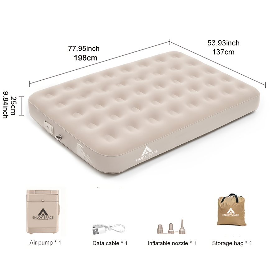 TEMU 1pc Outdoor Inflatable Bed Sleeping Pad, Camping Tent Automatic Air Mattress For Home Use, Home Guest Bed, Outdoor Sleeping Pad, Easy Setup, ,